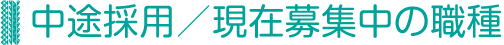 中途採用／現在募集中の職種